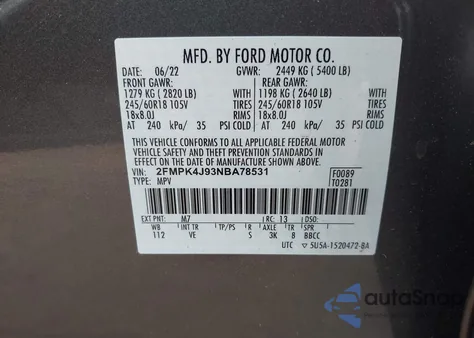 2022 Ford Edge Sel from USA, damaged, VIN 2FMPK4J93NBA78531